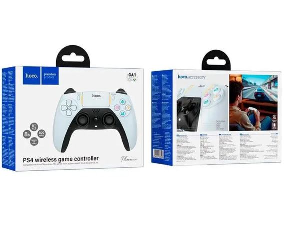 Геймпад Hoco GA1 универсальный Bluetooth контроллер 6-Axis, RGB, с вибрацией, для PS4, Android, iOS, Windows - White | Зображення 7