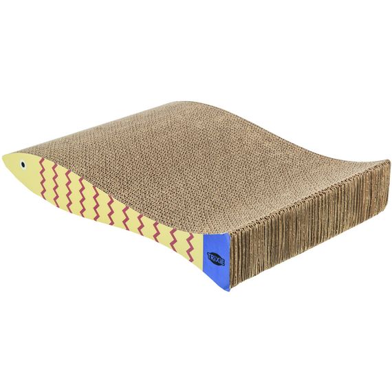 Дряпка Trixie для котів Риба картонна з котячою м ятою 2 шт 40х30х11 см м ятно-кремовий | Зображення 1