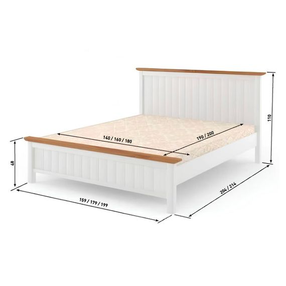 Двоспальне ліжко Mebigrand Вірджинія Білий (RAL9003)/Горіх світлий 180х200 см (MBG-1620) | Зображення 2