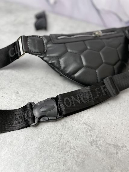 Бананка шкіряна Moncler чорна | Зображення 4