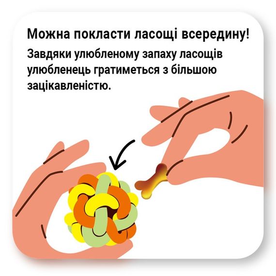 Іграшка для собак DoggyMan Macaroni Rubber Ball, 7.5 см | Зображення 3