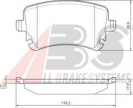 Колодка гальм. AUDI A8 задн. (вир-во ABS) A.B.S. 37366 на VW KOMBI / CARAVELLE V автобус (7HB, 7HJ, 7EB, 7EJ, 7EF)