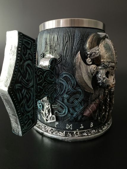Кухоль Вікінг Голового — 3D келих із нержавіючою вставкою в скандинавському стилі | Зображення 2