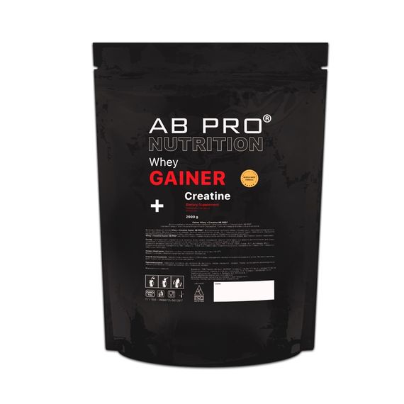 Гейнер AB PRO Whey + Creatine Gainer 2000 g /18 servings/ Ваниль