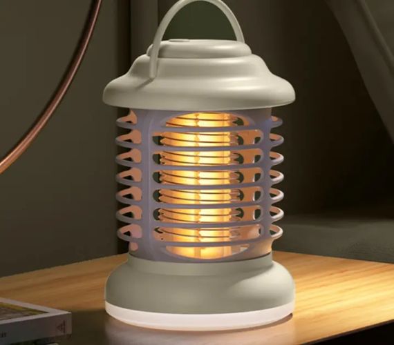 Лампа-фонарь кемпинговая антимоскитная с аккумулятором 1200 мАч и зарядным кабелем светодиодным освещением против комаров | Зображення 1