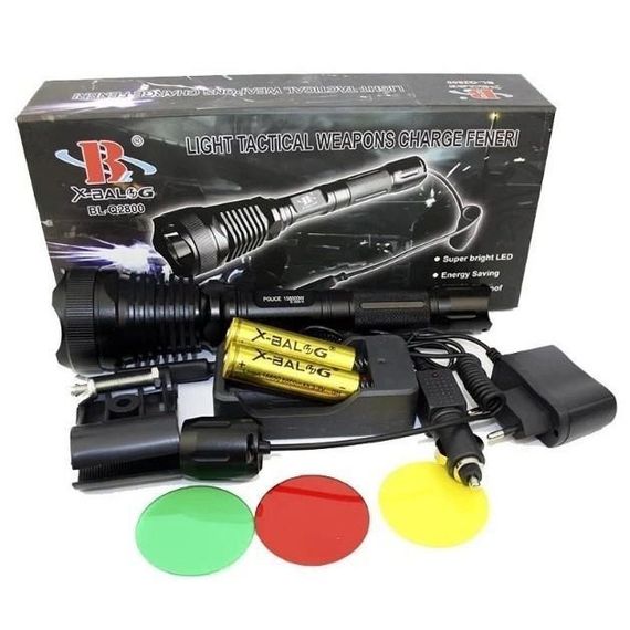 Фонарь тактический Police Q2800-T6 18650 х 2, заряжается от сети 220В и авто ЗУ 12В, выносная кнопка | Зображення 3