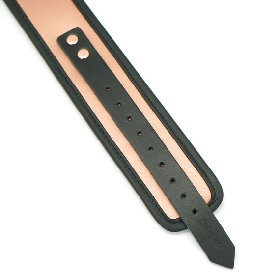 Широкий нашийник з повідцем Liebe Seele Rose Gold Memory Collar with Leash, натуральна шкіра | Зображення 7