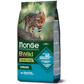 Корм Monge BWild Grain Free Cat Sterilised Tonno сухой с тунцом для стерилизованных котов 1.5 кг