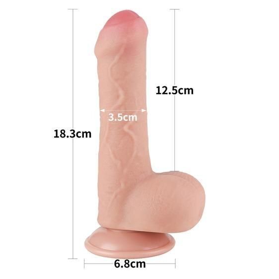 Фалоімітатор - Sliding-Skin Dual Layer Dong 7" Flesh sexstyle | Зображення 2