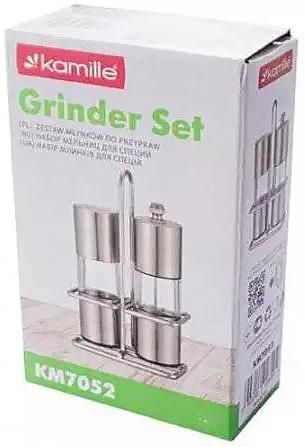 Набір для спецій Kamille Grinder Set перцемолка та сільничка на підставці 10х14.5см | Зображення 4