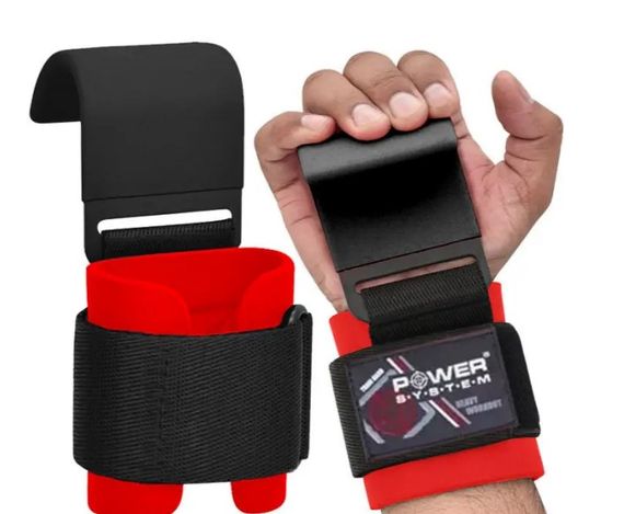 Гаки для тяги на зап'ястя Power System PS-3310 Hardcore Hooks Black/Red (PS-3310_Black-Red) | Зображення 3