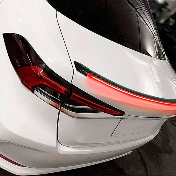 LED стрічка спойлер карбон 120 см червоне світло 12V | Зображення 7
