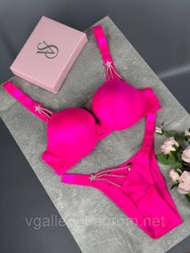 Женский Купальник Victoria`s Secret, купальник со стразами , Женский купальник Виктория Сикрет - Новинка 2025 75B, Розовый