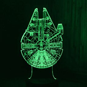 Акриловый светильник-ночник Тысячелетний Сокол (Millennium Falcon) зеленый tty-n000723