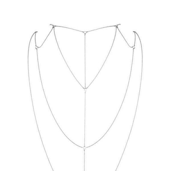 Цепочка для спины Bijoux Indiscrets Magnifique Back and Cleavage Chain - Silver, украшение для тела sexstyle | Зображення 1