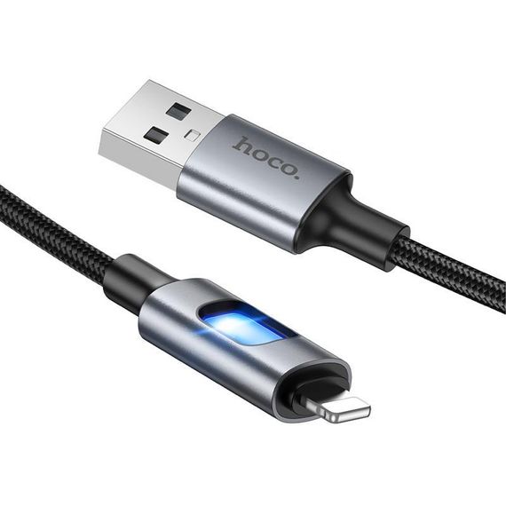 Дата кабель Hoco U144 New USB to Lightning 2.4A (1.2m) Black | Зображення 3