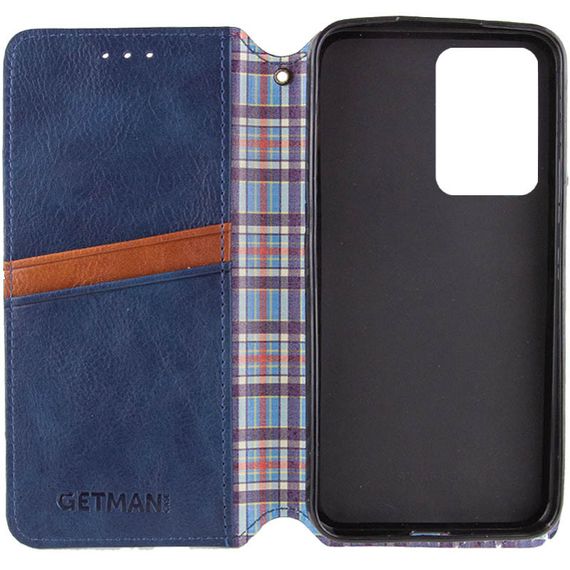 Кожаный чехол-книжка GETMAN Cubic (PU) для Motorola Moto G85 Синий | Зображення 1