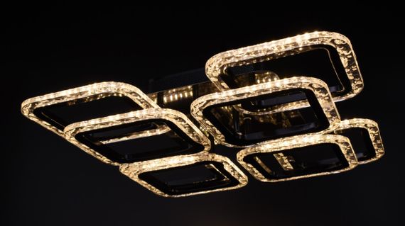 Люстра світлодіодна стельова LED світильник для квартири на стелю лед з пультом 26090 Чорний 11х46х46 см. | Зображення 2