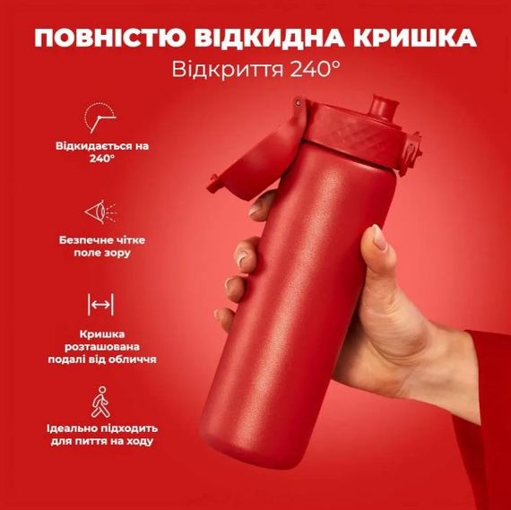 Пляшка для води металева вакуумна ION8 500 мл Vacuum Insulated Red (I8TS500Red) | Зображення 4