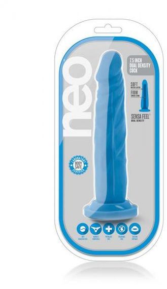 Фаллоимитатор NEO 7.5INCH DUAL DENSITY COCK NEON BLUE sexstyle | Зображення 5