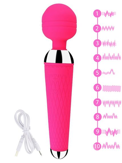 Вібратор (Чарівна паличка) Babydoll Універсальний. Малиновий 7023-1