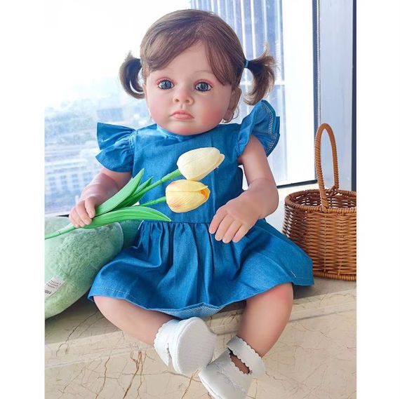 Силіконова Колекційна Лялька Реборн Reborn Дівчинка Беккі ( Вінілова Лялька ) Висота 60 см