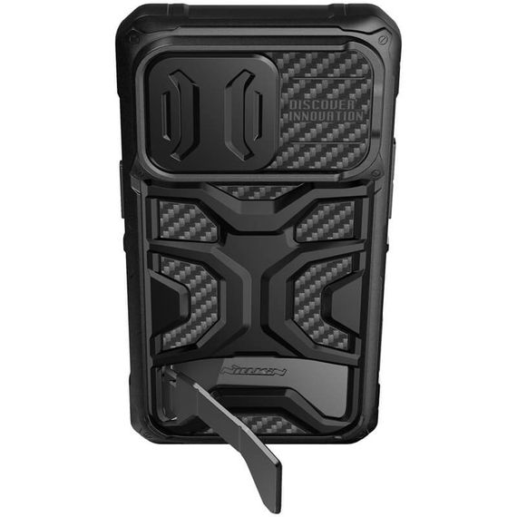 TPU+PC чехол Nillkin CamShield Adventurer Pro (шторка на камеру) для Apple iPhone 14 Pro Max (6.7") TPU+PC, Armor Black | Зображення 3
