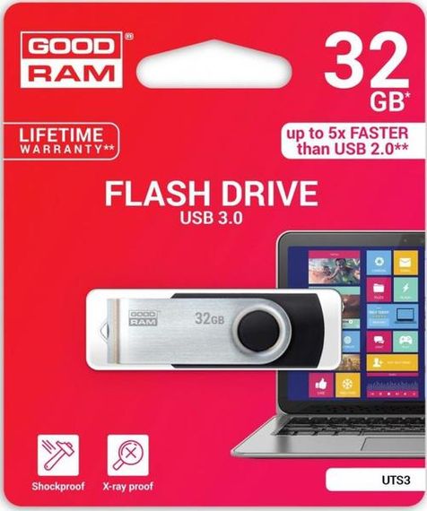 USB флеш накопичувач Goodram 32GB UTS3 Twister Black USB 3.0 (UTS3-0320K0R11) | Зображення 2