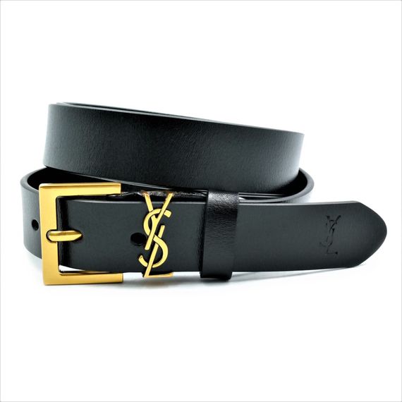 Жіночий шкіряний ремінь Yves Saint Laurent колір чорний brnd-28mm-tur-01 | Зображення 1