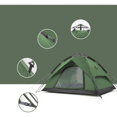 Палатка Naturehike чотиримісний автоматичний NH21ZP008 темно-зелений (6976023920660) | Зображення 2