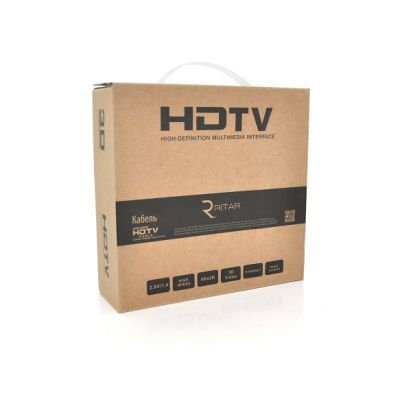 Кабель мультимедийный HDMI M to HDMI M 5.0m V1.4 1080P black Ritar (HDMI(M)/(M)V1.4-5m-94B) | Зображення 1