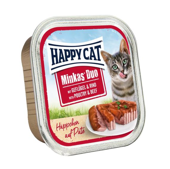 Вологий корм з птицею та яловичиною для котів Happy Cat Minkas Duo Geflugel + Rind, 100 гр