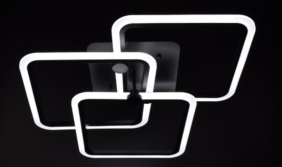 Люстра світлодіодна стельова LED світильник для квартири на стелю лед з пультом 25981 Чорний 14х55х55 см. | Зображення 1