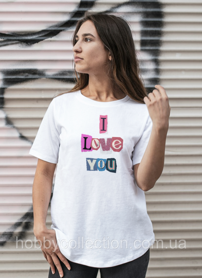 Футболка жіноча із принтом "I Love You" біла