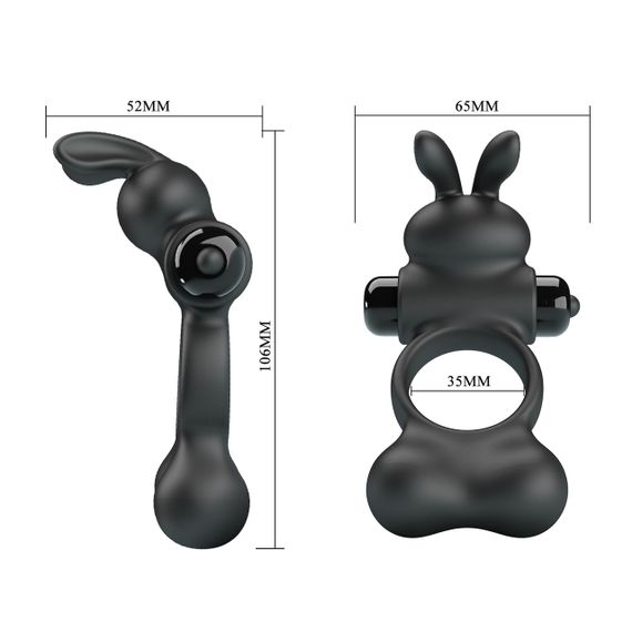 Ерекційне кільце - Pretty Love Vibrant Penis Ring Yusuf Black Sex Aura | Зображення 7