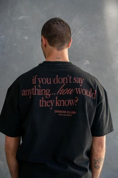 Футболка мужская с принтом повседневная M Черная