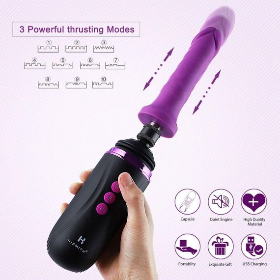 Мини секс-машина Hismith Mini Capsule Sex-Machine with Strong Suction Cup, мощная, перезаряжаемая sexstyle | Зображення 6