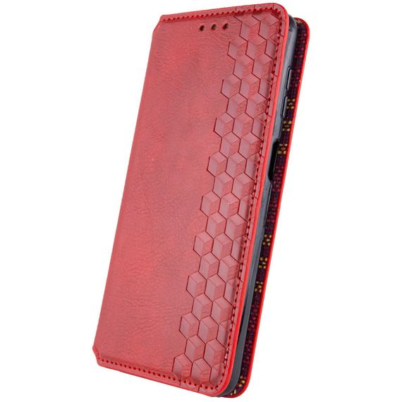 Кожаный чехол книжка GETMAN Cubic (PU) для Samsung Galaxy M14 5G Штучна шкіра, Слот для візитки, Червоний | Зображення 3