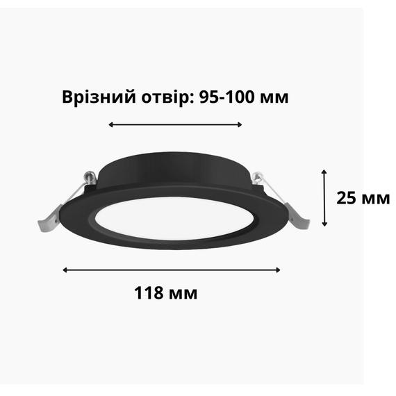 Точковий світильник вбудований круглий VIDEX VL-DLBR-065B 6W 5000K чорний | Зображення 4
