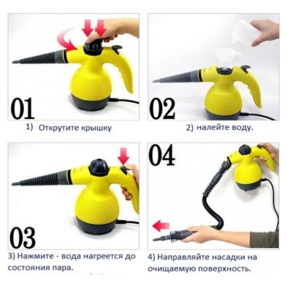 ОЧЕНКА! Відпарювач із функцією пароочисника Cleaner DF-A001 (TM-115) (Трищина на корпусі 3059) | Зображення 7