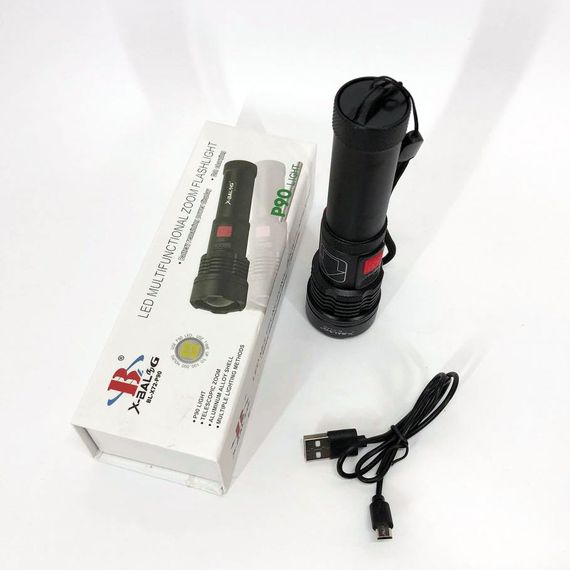 Фонарь ручной батарей X-Balog, Лед фонарик с зарядкой, Переносной ручной мощный фонарь QX-37 | Зображення 3