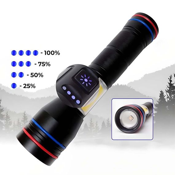 Ліхтарик PLD-231 White Laser LED XPRO з USB-зарядкою, 1х26650, Power Bank, магнітом, індикатором заряду та функцією зуму (47319-231_279) | Зображення 9