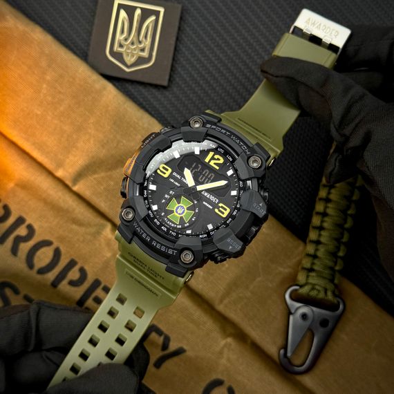 Спортивний чоловічий годинник Awarder 004AGDPS ДПС Зелений + Коробка | Зображення 1