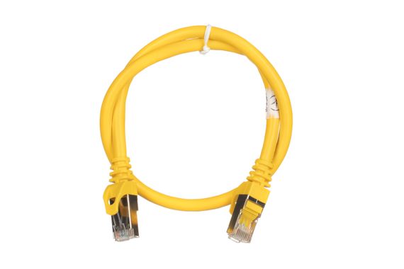 Патч-корд 2E Cat 6,S-FTP экран оплётка фольга,RJ45, 4Х2 27AWG ,7/0.14 Cu, 0.50 m, PVC,Yellow (2E-PC6SFTPCOP-050YLW) | Зображення 1