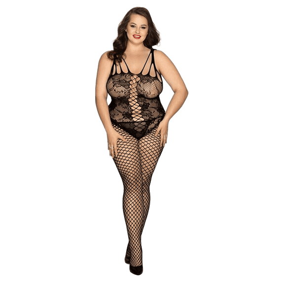 Бодістокінг JSY «Ніжна Люсі» Чорний Plus Size (XL/2XL/3XL) | Зображення 1
