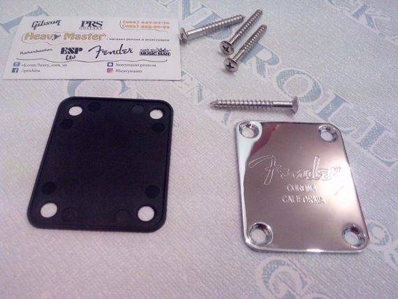 Кріплення для грифа некплейт neckplate електрогітари бас-гітари Fender Stratocaster Telecaster Jazz Bass | Зображення 6