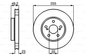 Диск гальмівний TOYOTA PRIUS, BOSCH (0986478584)
