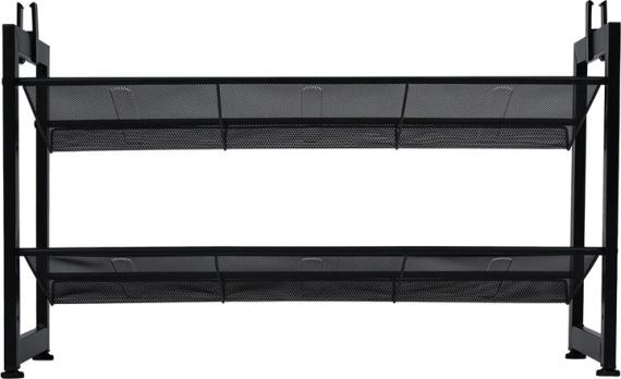 Полка для обуви 2 уровня 74×30.5×43 см черная Eco Fabric EF-7529-2 | Зображення 2