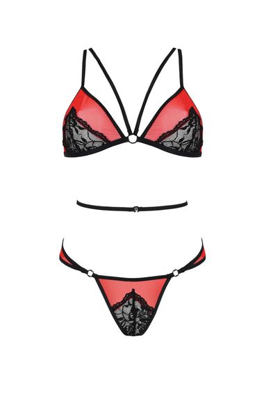 Комплект Passion PEONIA SET Червоно-чорний L/XL | Зображення 2