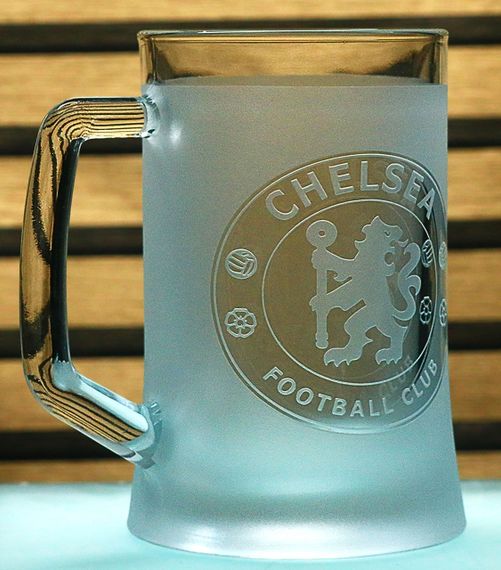 Пивной бокал 670 мл ФК Челси Chelsea с гравировкой подарок для фаната футбольная кружка | Зображення 1
